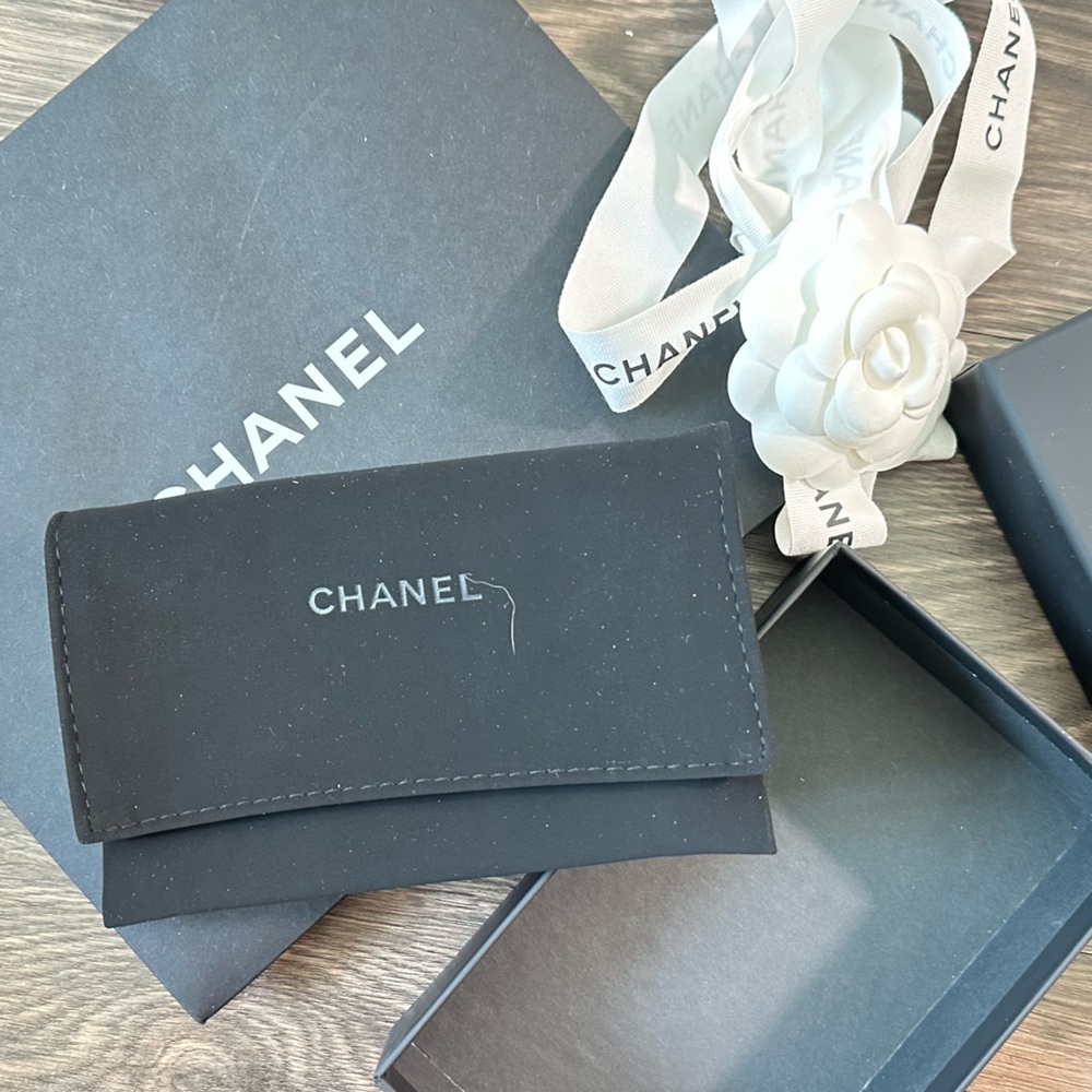 Chanel Black Shopping Bag with White Camellia